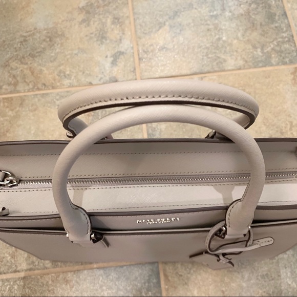 KATE SPADE LARGE SATCHEL SOFT TAUPE GRAY CAMERON - Picture 6 of 8